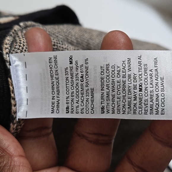 Chico's Black and Cream Longline Tunic Sweater Size XL - Picture 6 of 7